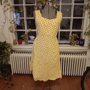 April Cornell Yellow Dress with Roses